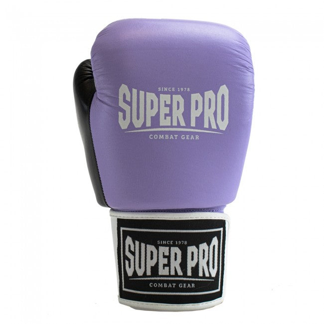 Super Pro Combat Gear Enforcer Lederen (Thai)Bokshandschoenen - Lila/Wit