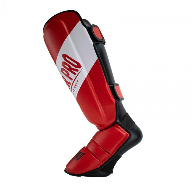 Super Pro Combat Gear Rebel Scheenbeschermers - Rood/Wit