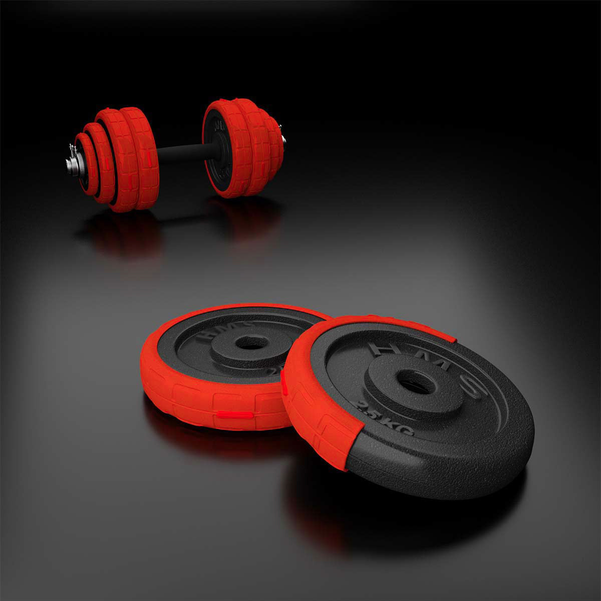 HMS Verstelbare Halter en Dumbbell Set - Rood - 30 kg