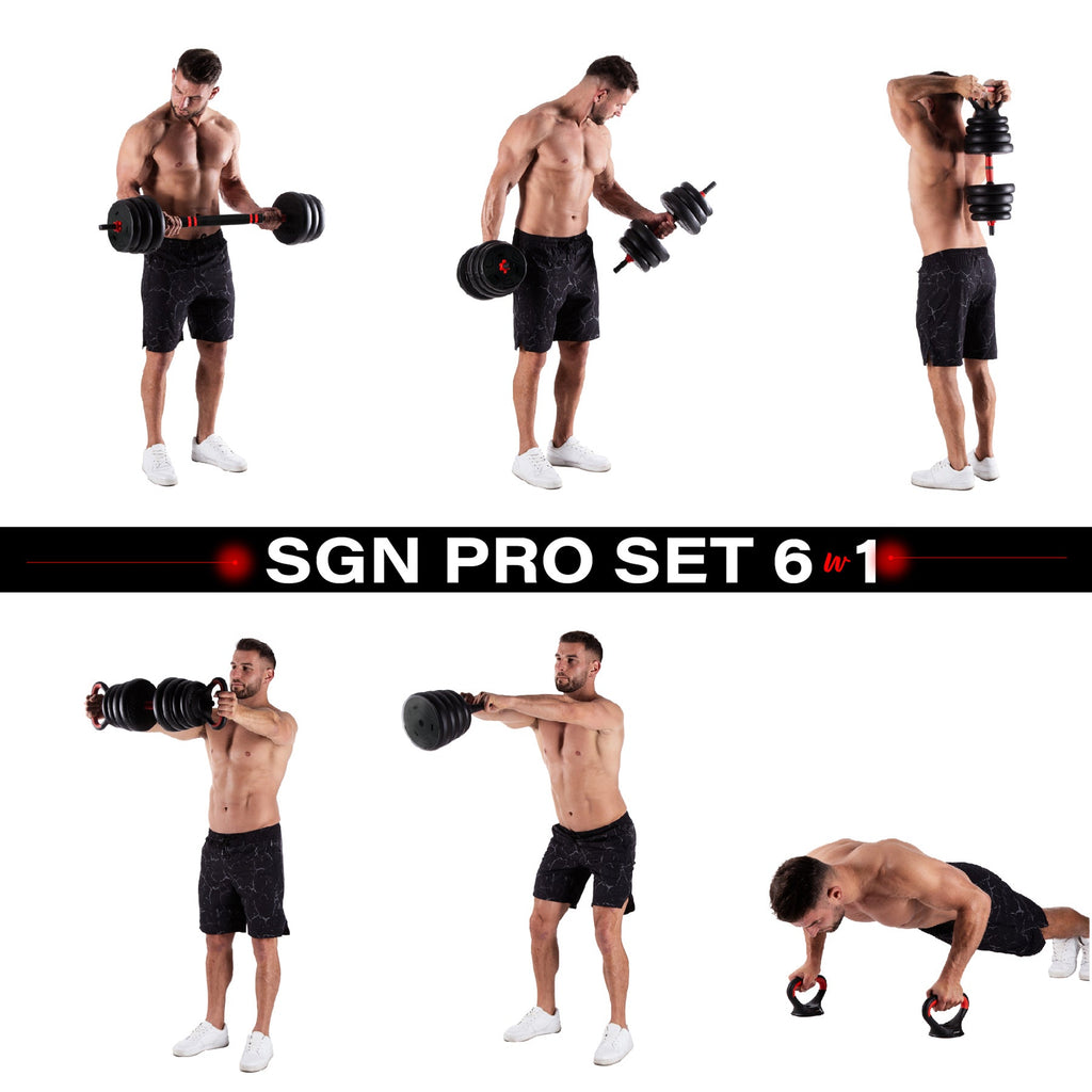 HMS Fitness 6-in-1 Krachttraining Set - 40 kg