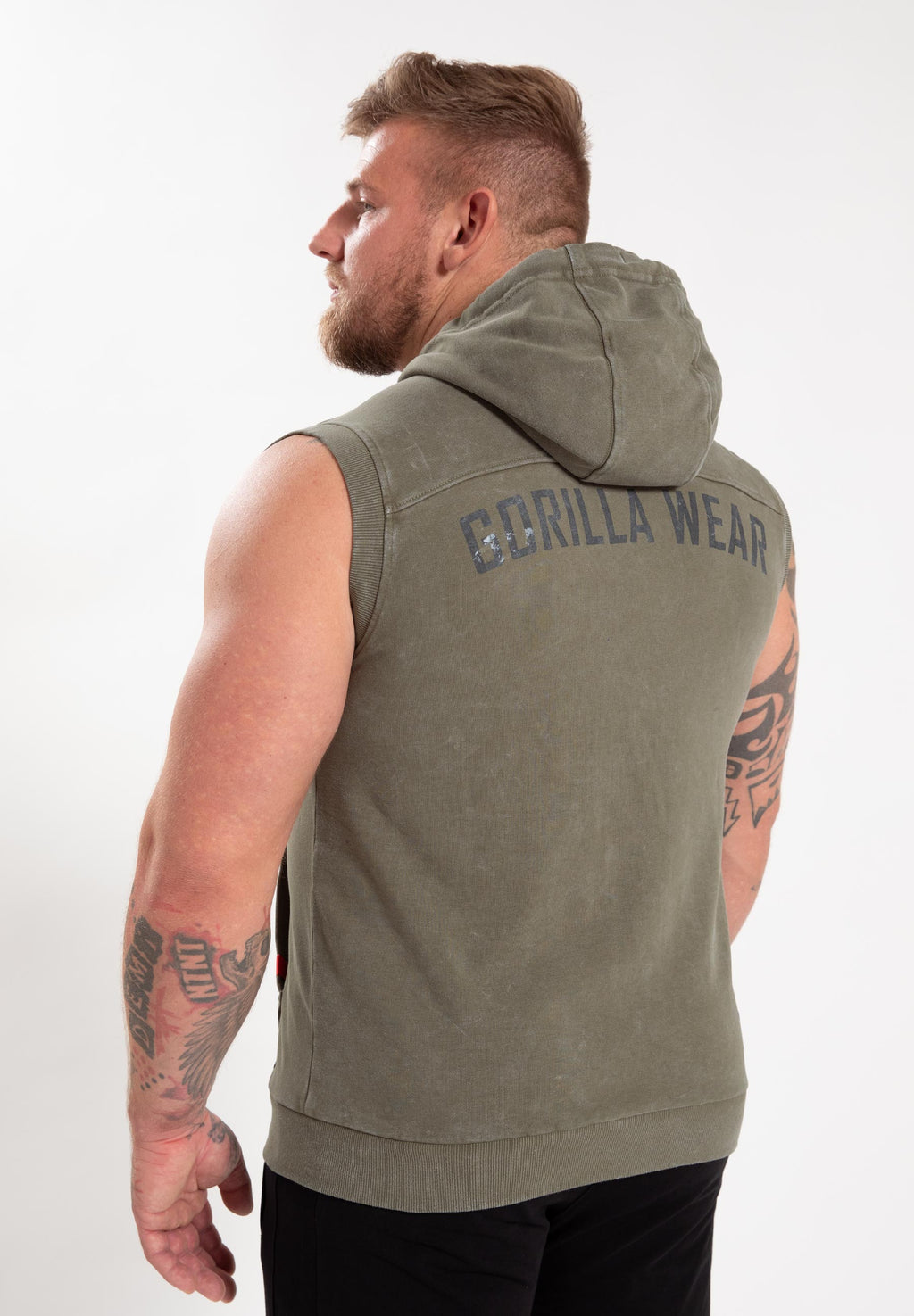 Gorilla Wear Silverdale Mouwloos Vest met Capuchon - Legergroen