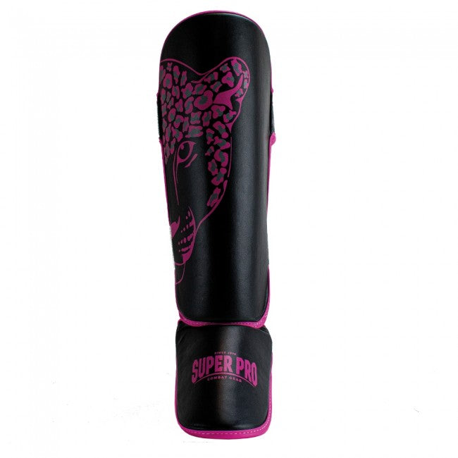 Super Pro Kids Scheenbeschermers Leopard - Zwart/Roze