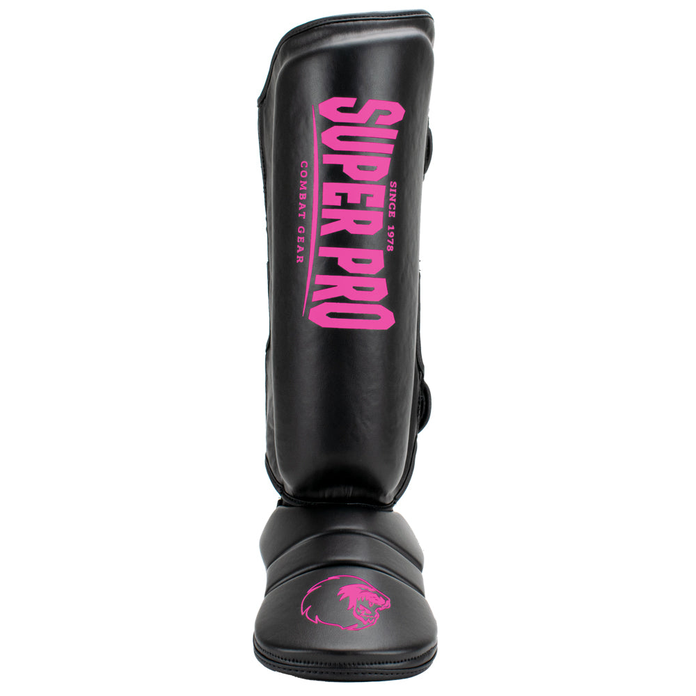 Super Pro Combat Gear Protector Scheenbeschermers - Zwart/Roze