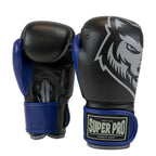 Super Pro Combat Gear Bokshandschoenen Kids Wolf - Zwart/Blauw