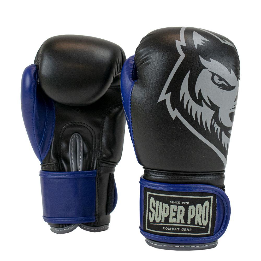 Super Pro Combat Gear Bokshandschoenen Kids Wolf - Zwart/Blauw