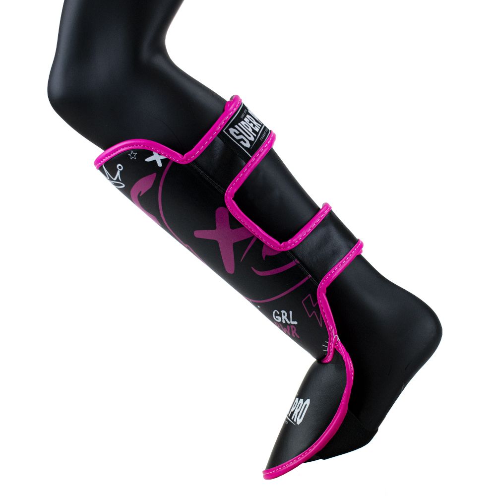 Super Pro Combat Gear Scheenbeschermer Kids Bear - Zwart/Roze