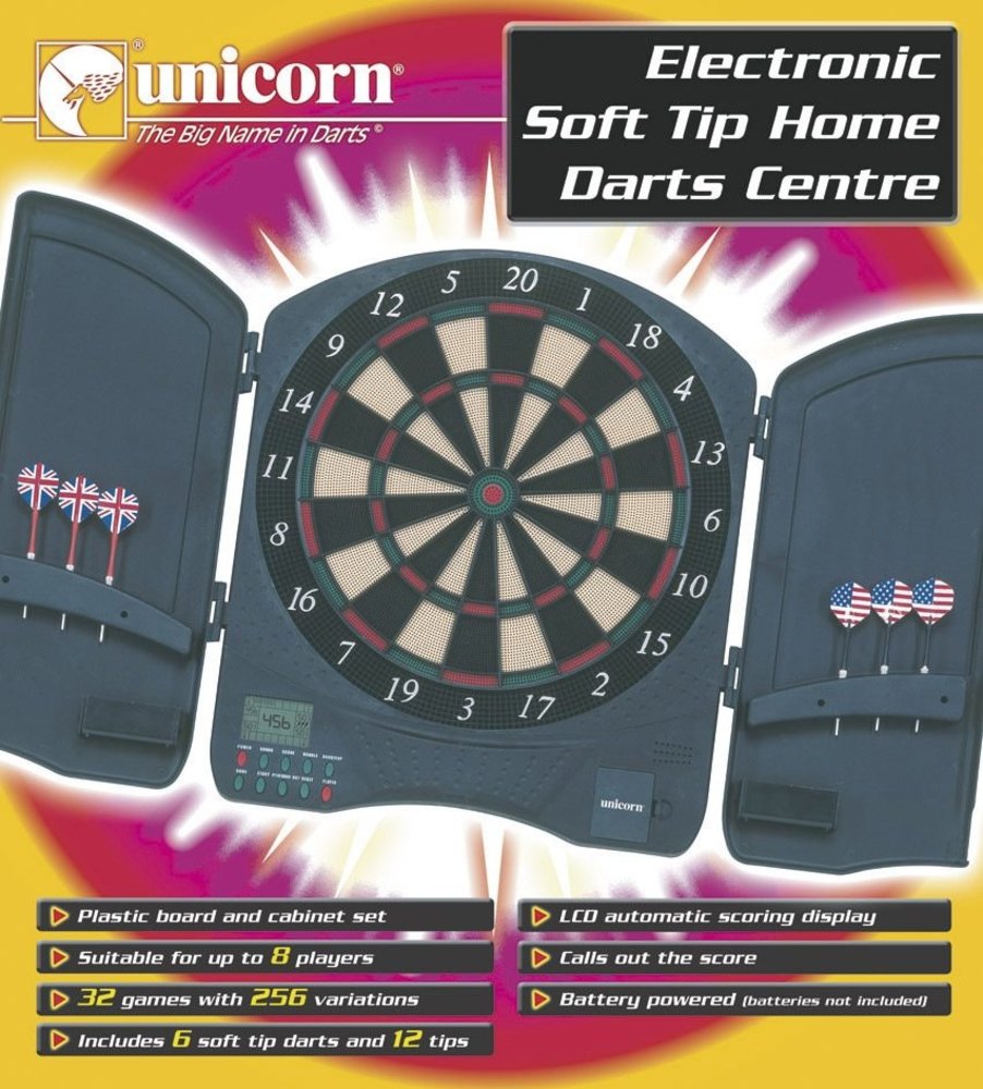 Unicorn Elektronisch Dartbord - 6 darts met 12 Soft Tips