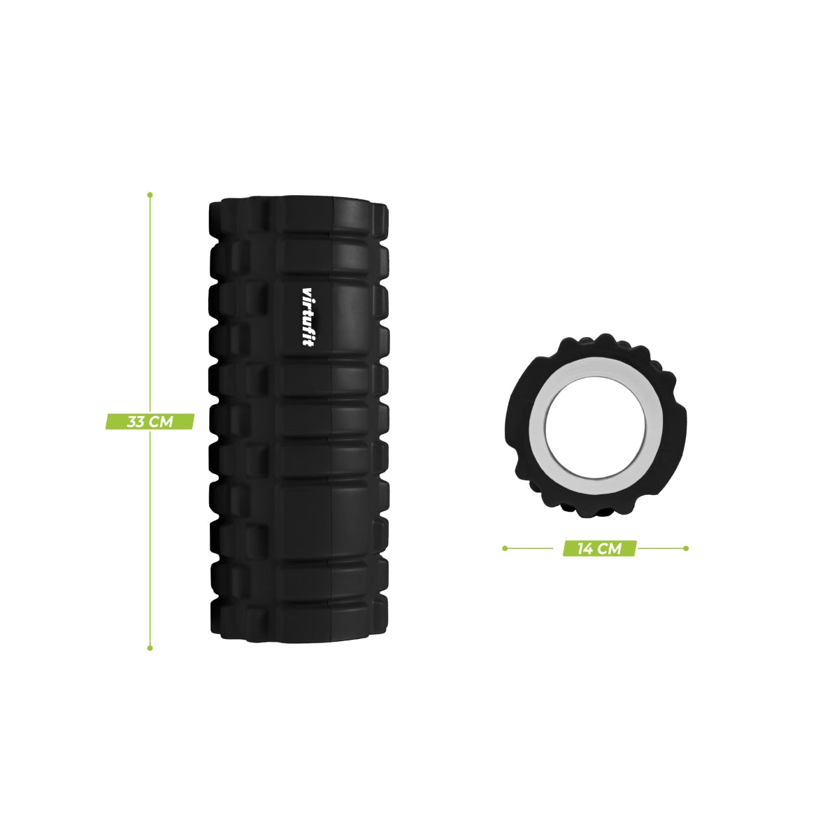 VirtuFit Grid Foam Roller - Massage roller - 33 cm - Zwart