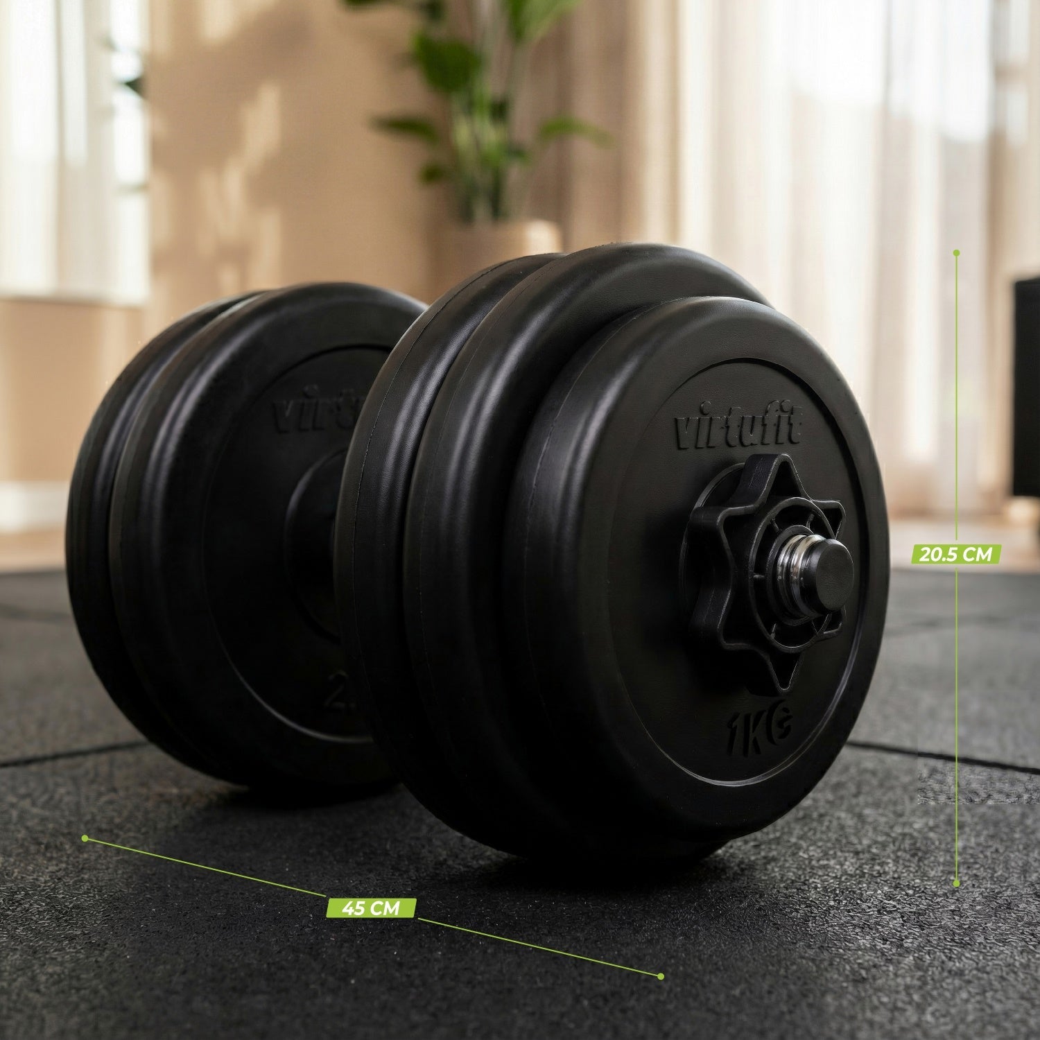 VirtuFit Verstelbare Dumbbell - Vinyl - 15 kg