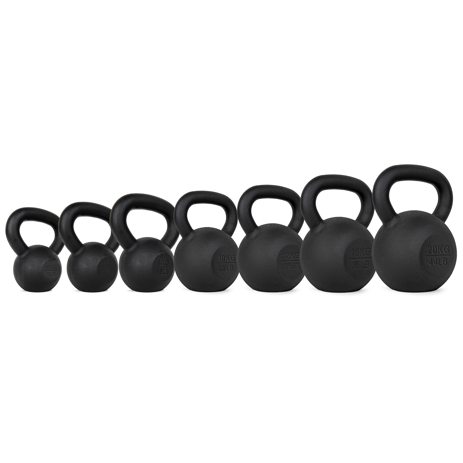 VirtuFit Kettlebell Set Gietijzer 4-6-8-10-12-16-20 kg