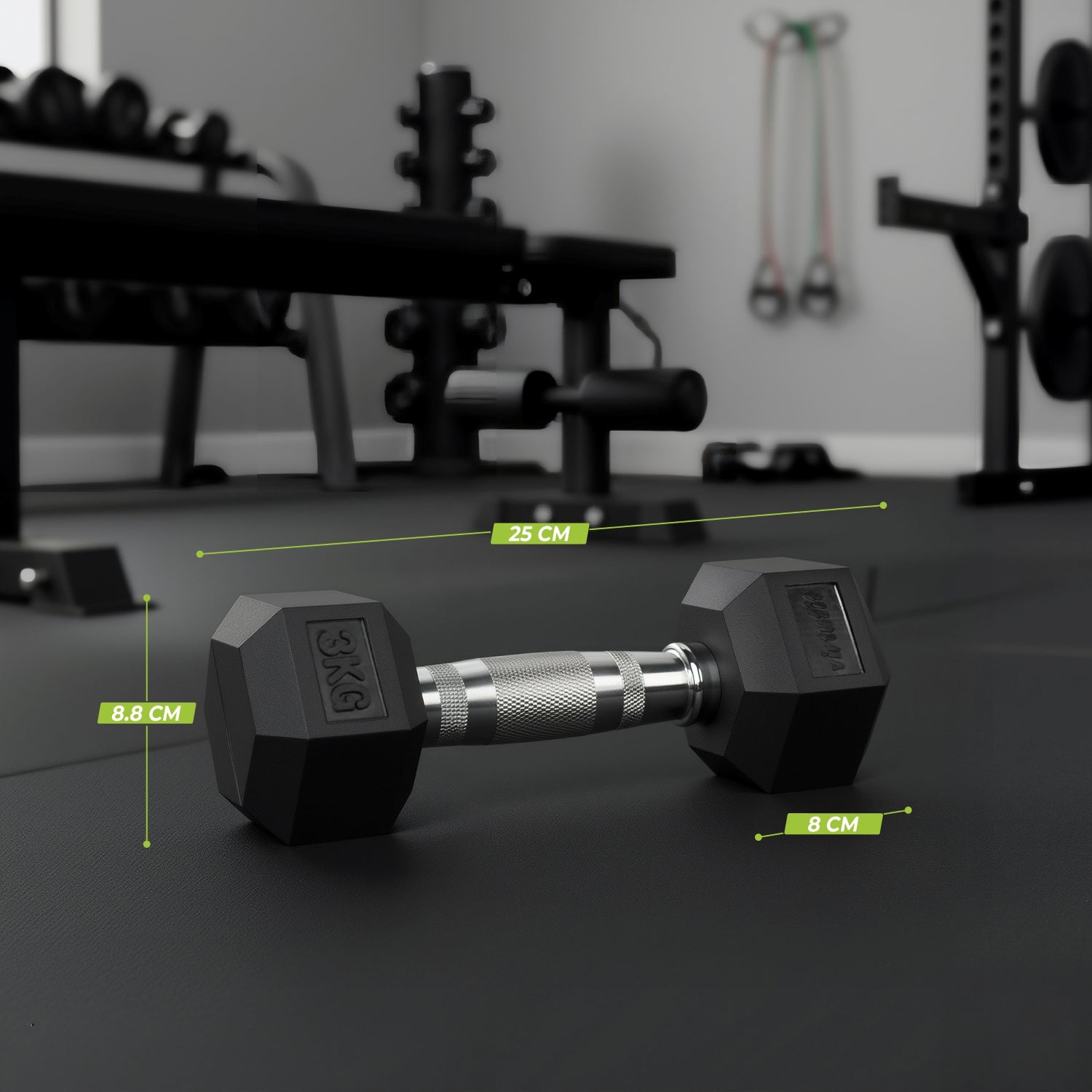 VirtuFit Hexa Dumbbell Pro - 3 kg - Per Stuk
