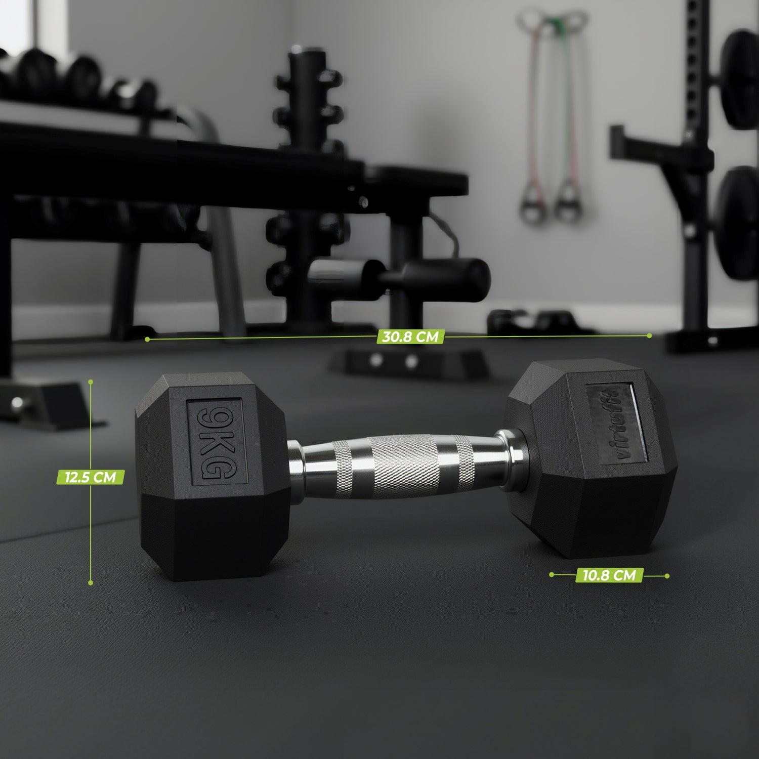 VirtuFit Hexa Dumbbell Pro - 9 kg - Per Stuk