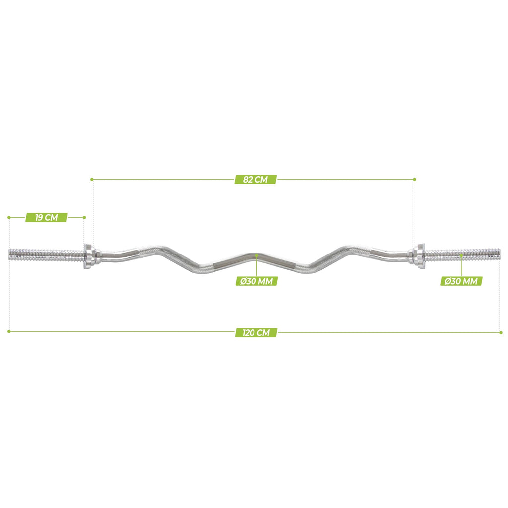 VirtuFit Curlstang - EZ Halterstang - 120 cm - Schroef - 30 mm