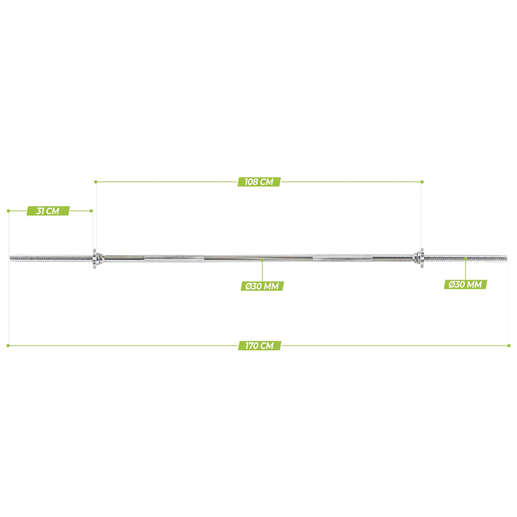 VirtuFit Halterstang - 170 cm - Schroefsluiting - 30 mm