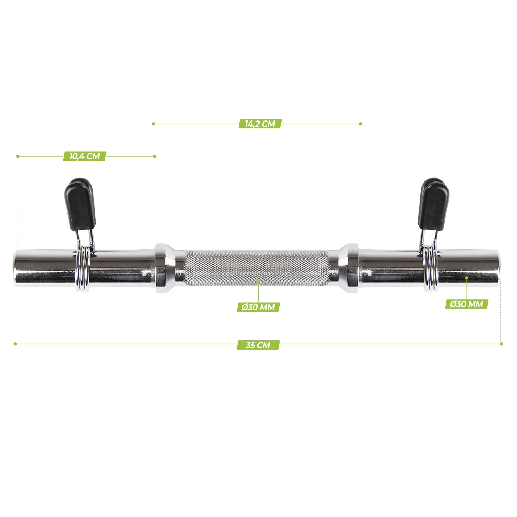 VirtuFit Dumbbellstang met Veerclipsluiting - 30 mm