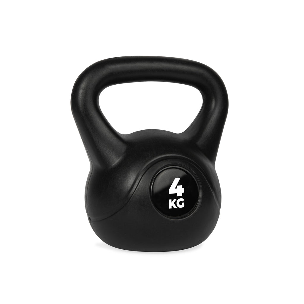 VirtuFit PVC Kettlebell - 4 kg - Zwart