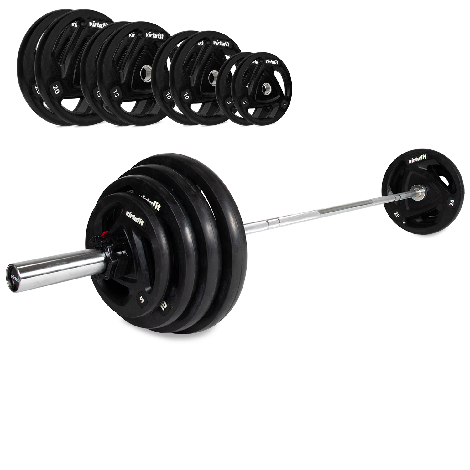 VirtuFit Olympische Rubberen Halterset - 120 kg
