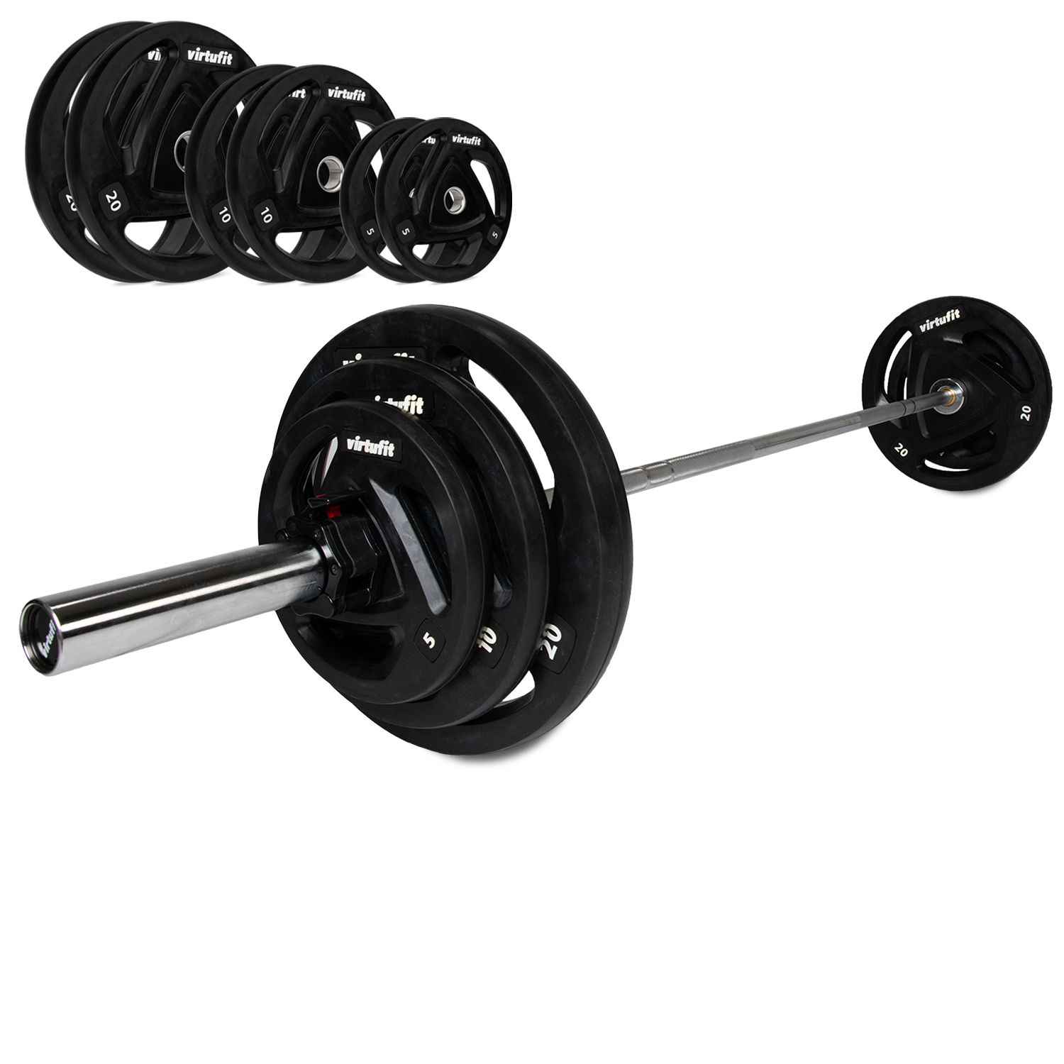 VirtuFit Olympische Rubberen Halterset - 90 kg