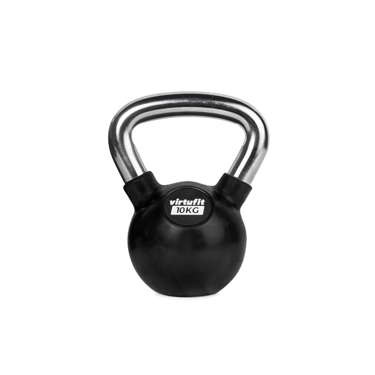 VirtuFit Kettlebell - Rubber/Chroom - 10 kg