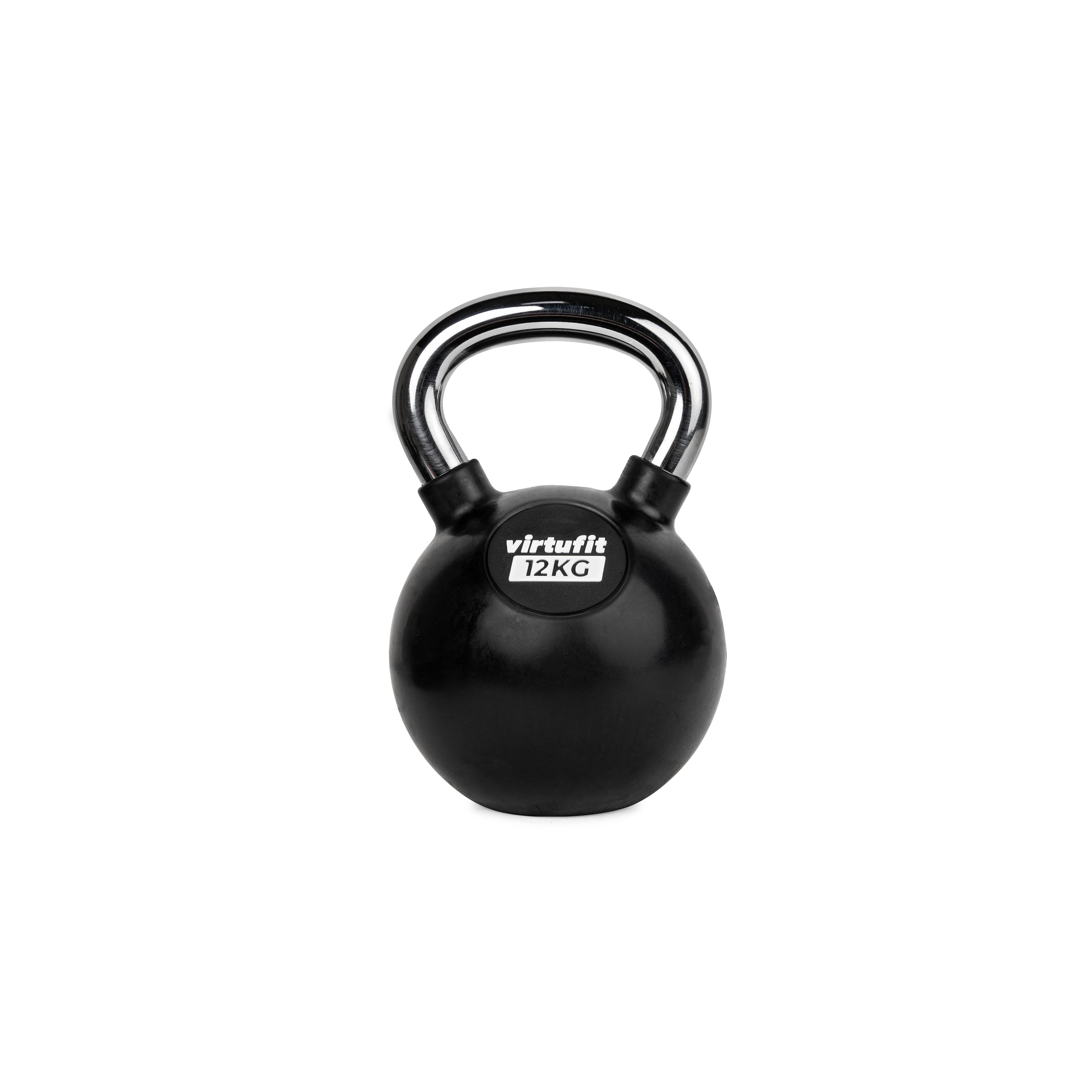 VirtuFit Kettlebell - Rubber/Chroom - 12 kg
