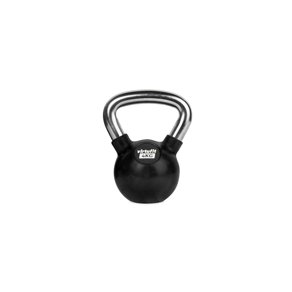 VirtuFit Kettlebell - Rubber/Chroom - 4 kg