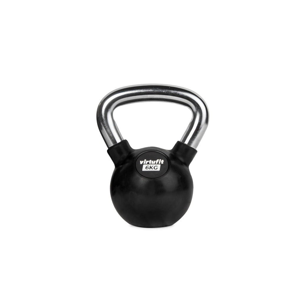 VirtuFit Kettlebell - Rubber/Chroom - 6 kg