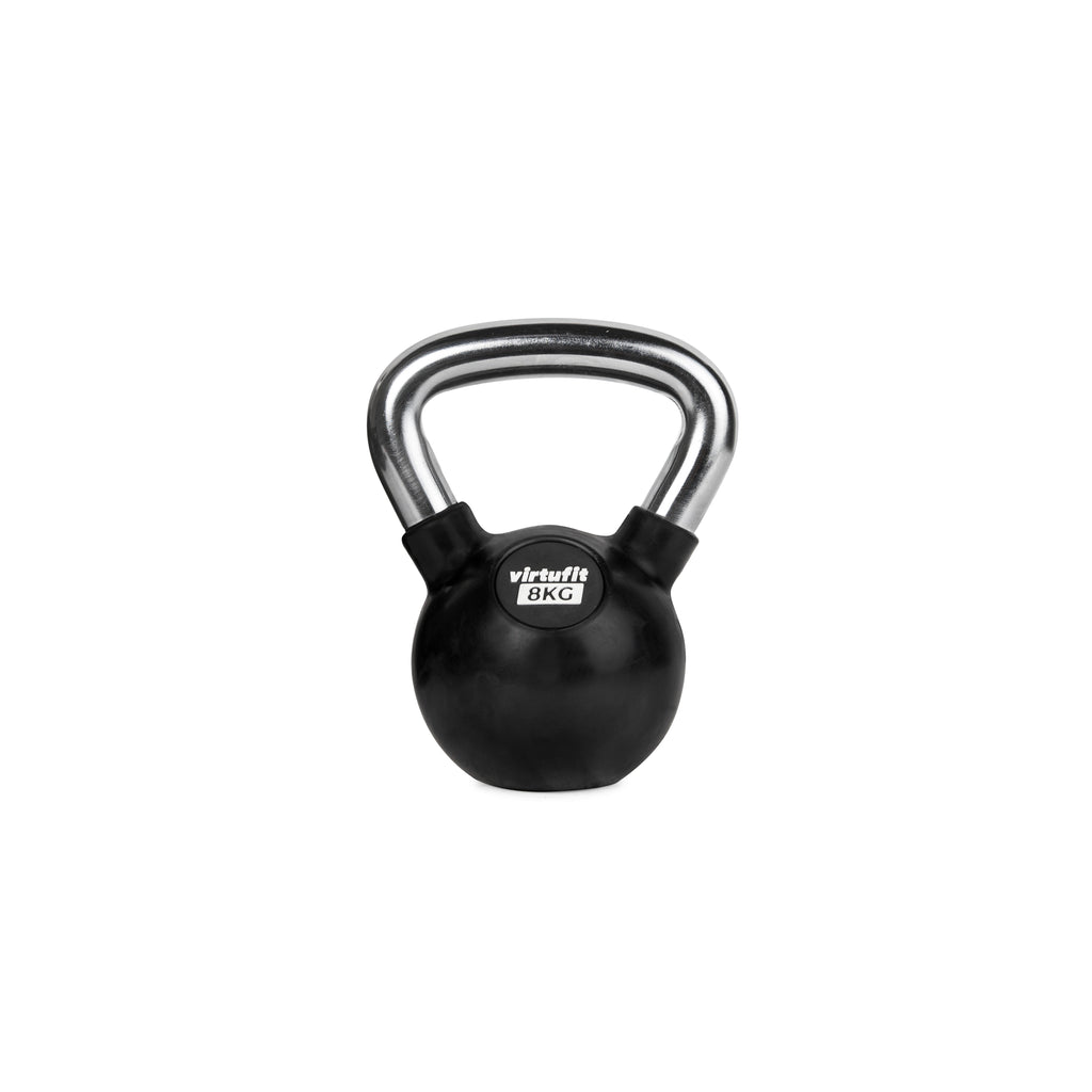 VirtuFit Kettlebell - Rubber/Chroom - 8 kg