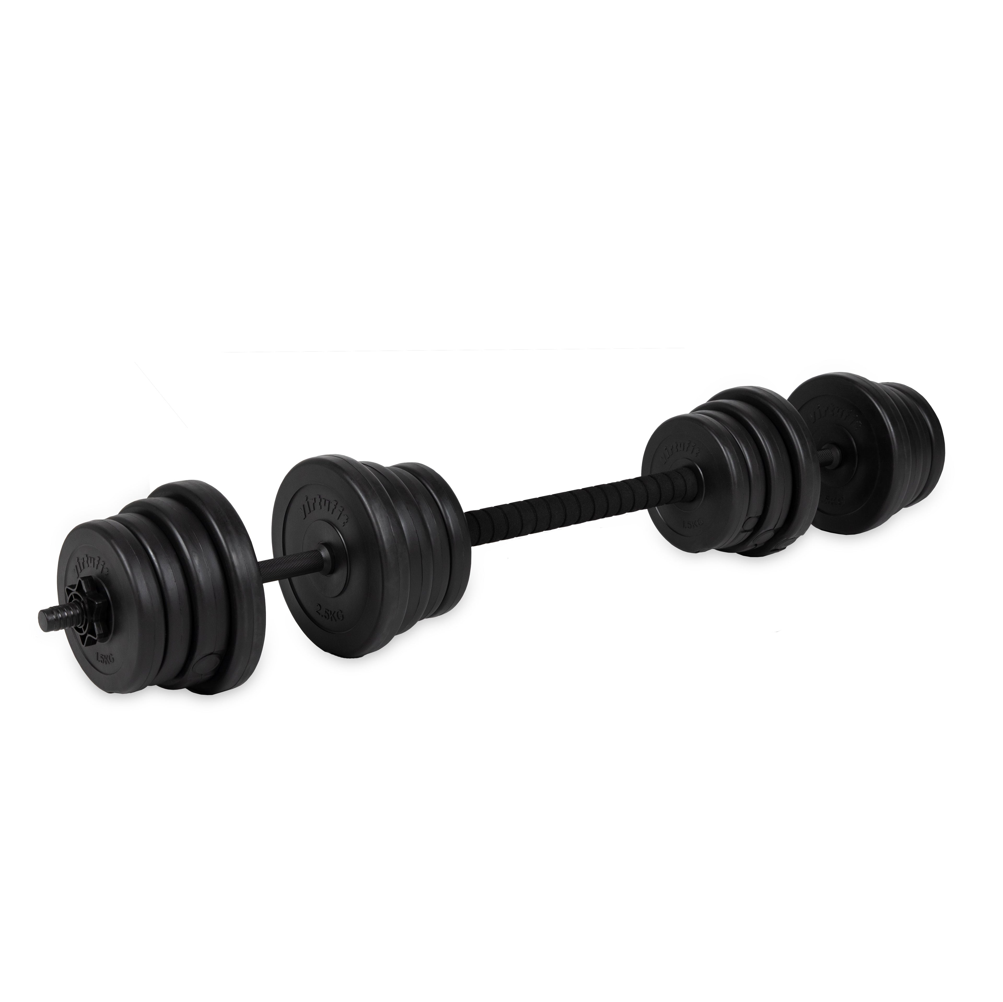 VirtuFit Verstelbare Dumbbellset - 2 in 1 Set - 30 kg - Vinyl