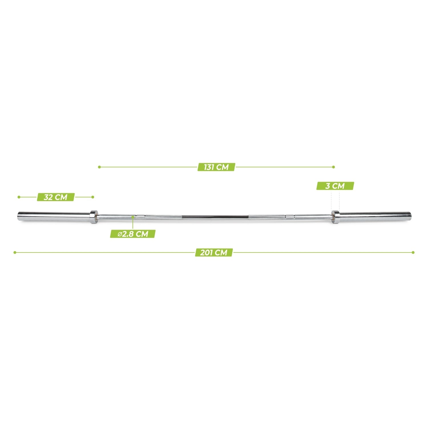VirtuFit Olympische Halterstang - 50 mm - 200 cm