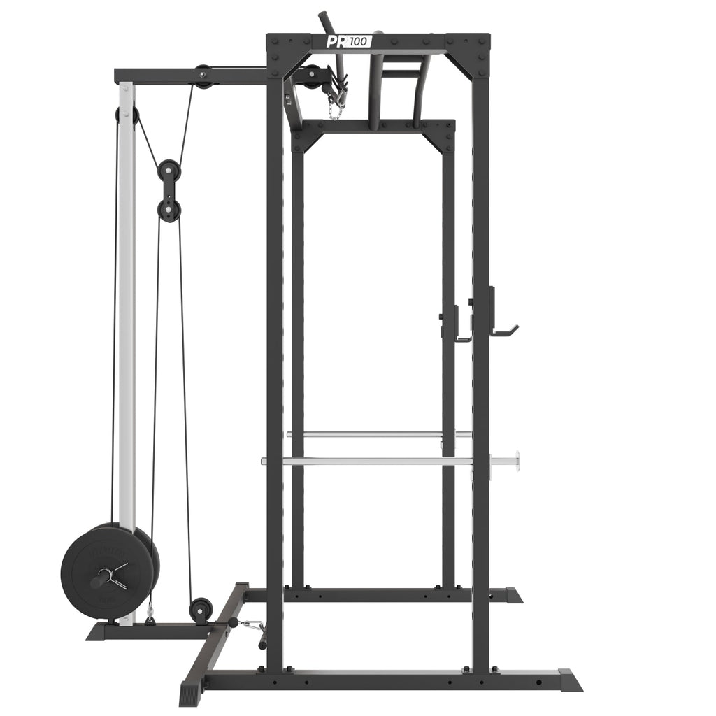 VirtuFit PR100 Power Rack met Lat Attachment - Squat Rack - Inclusief Pulley Station - Krachtstation