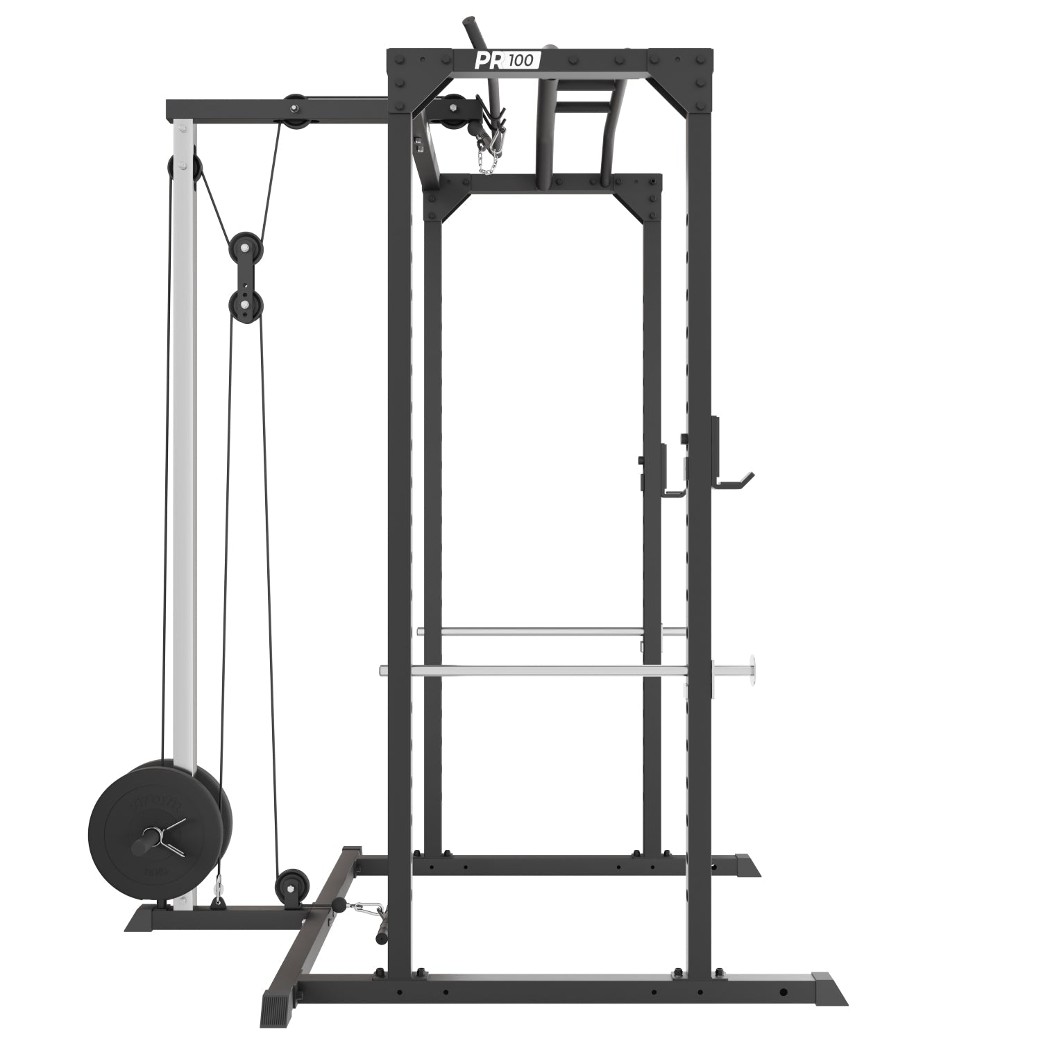 VirtuFit PR100 Power Rack met Lat Attachment - Squat Rack - Inclusief Pulley Station - Krachtstation
