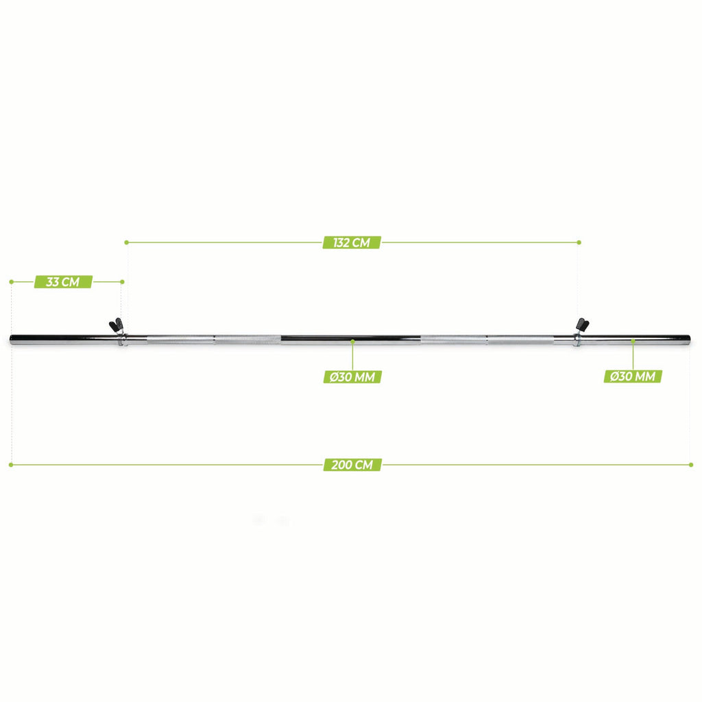 VirtuFit Halterstang - 200 cm - Veerclipsluiting - 30 mm