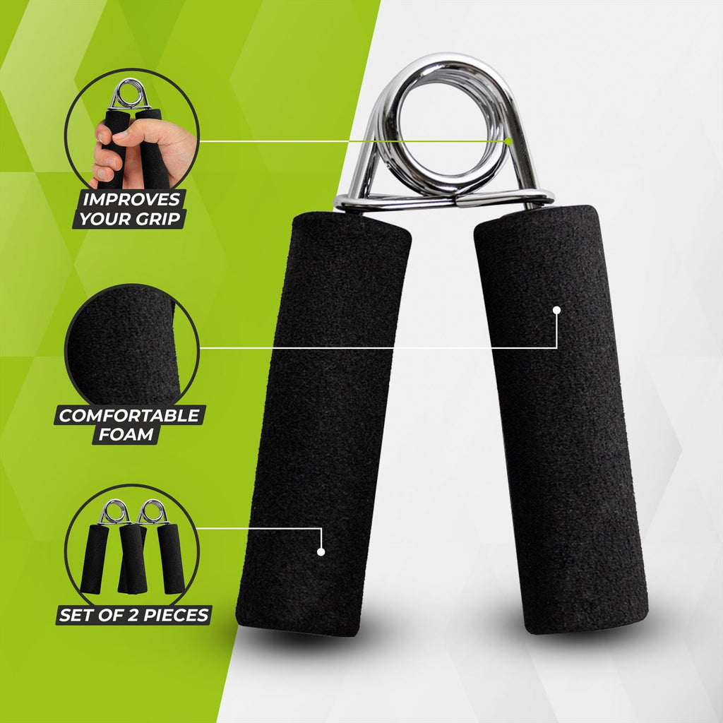 VirtuFit Foam Handknijpers - 2 Stuks - Zwart