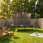 VirtuFit Premium Rechthoekige Trampoline met Veiligheidsnet - Zwart - 213 x 305 cm - Gratis trap
