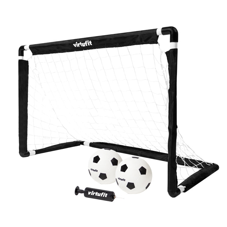 VirtuFit Kinder Voetbaldoelen Set met 2 Ballen en Pomp - Voetbalgoals - 92 x 64 cm