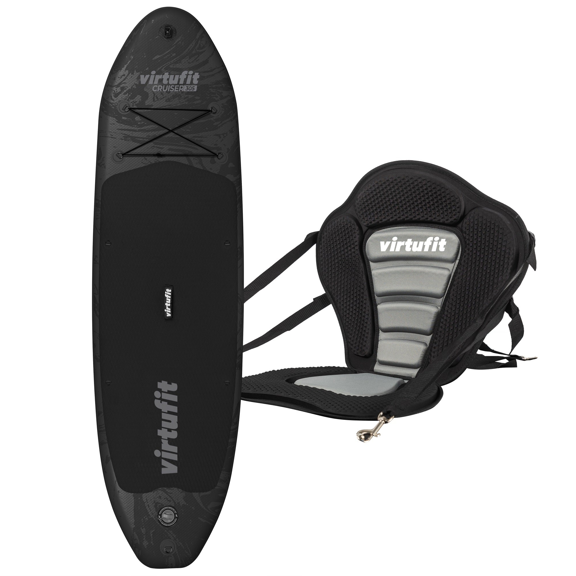 VirtuFit Supboard Cruiser 305 - Zwart - Met Kajak zitje, accessoires en draagtas