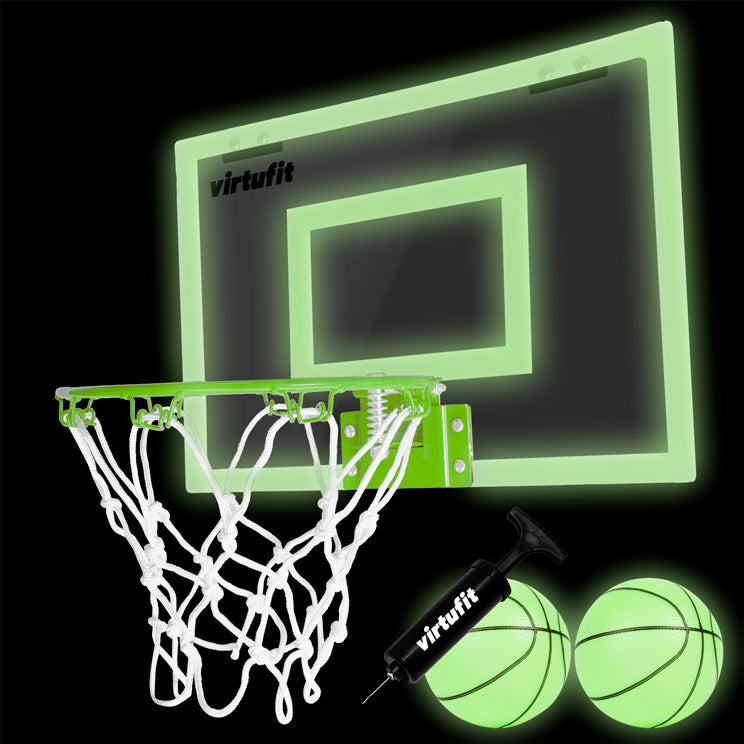 VirtuFit Pro Mini Basketbalbord met 2 Ballen en Pomp - Glow In the Dark