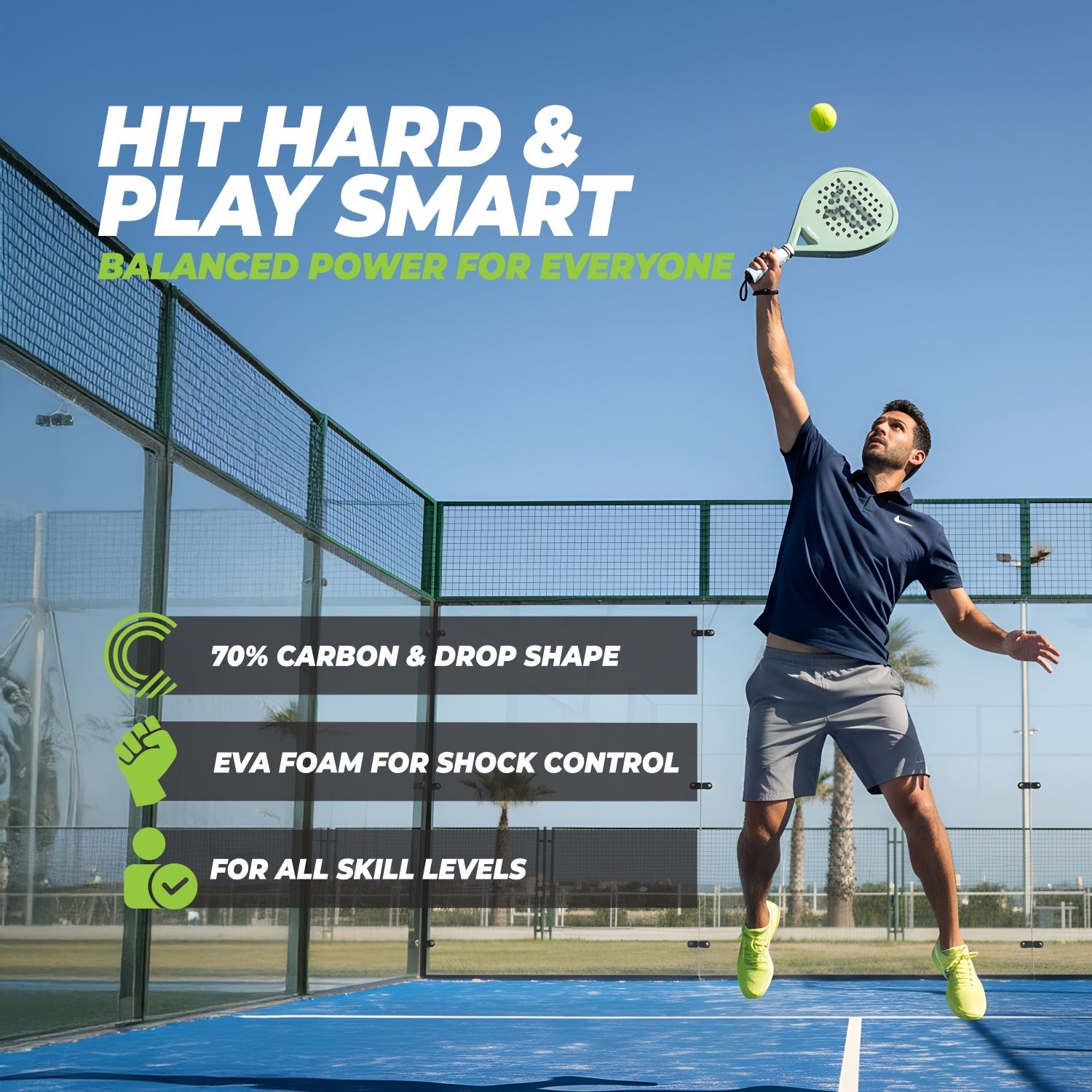 VirtuFit Hybrid Padel Set - Mint Green