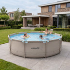 VirtuFit Rond Zwembad - Ø366 x 100 cm - Beige - Inclusief Filterpomp