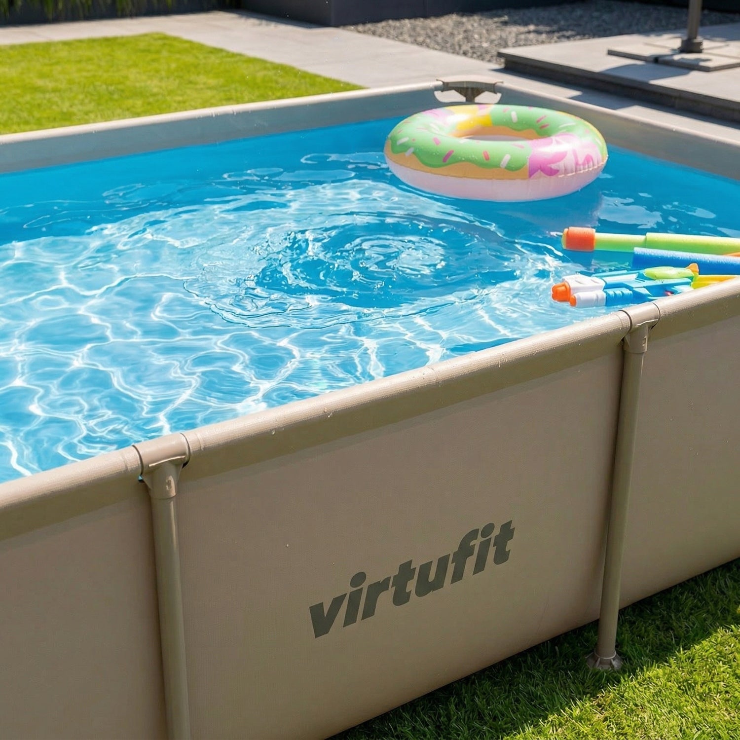 VirtuFit Rechthoekig Zwembad - 260 x 180 x 66 cm - Beige