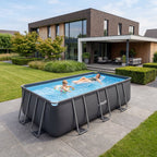 VirtuFit Rechthoekig Zwembad 400 x 200 x 122 cm - Antraciet - Compleet Pakket