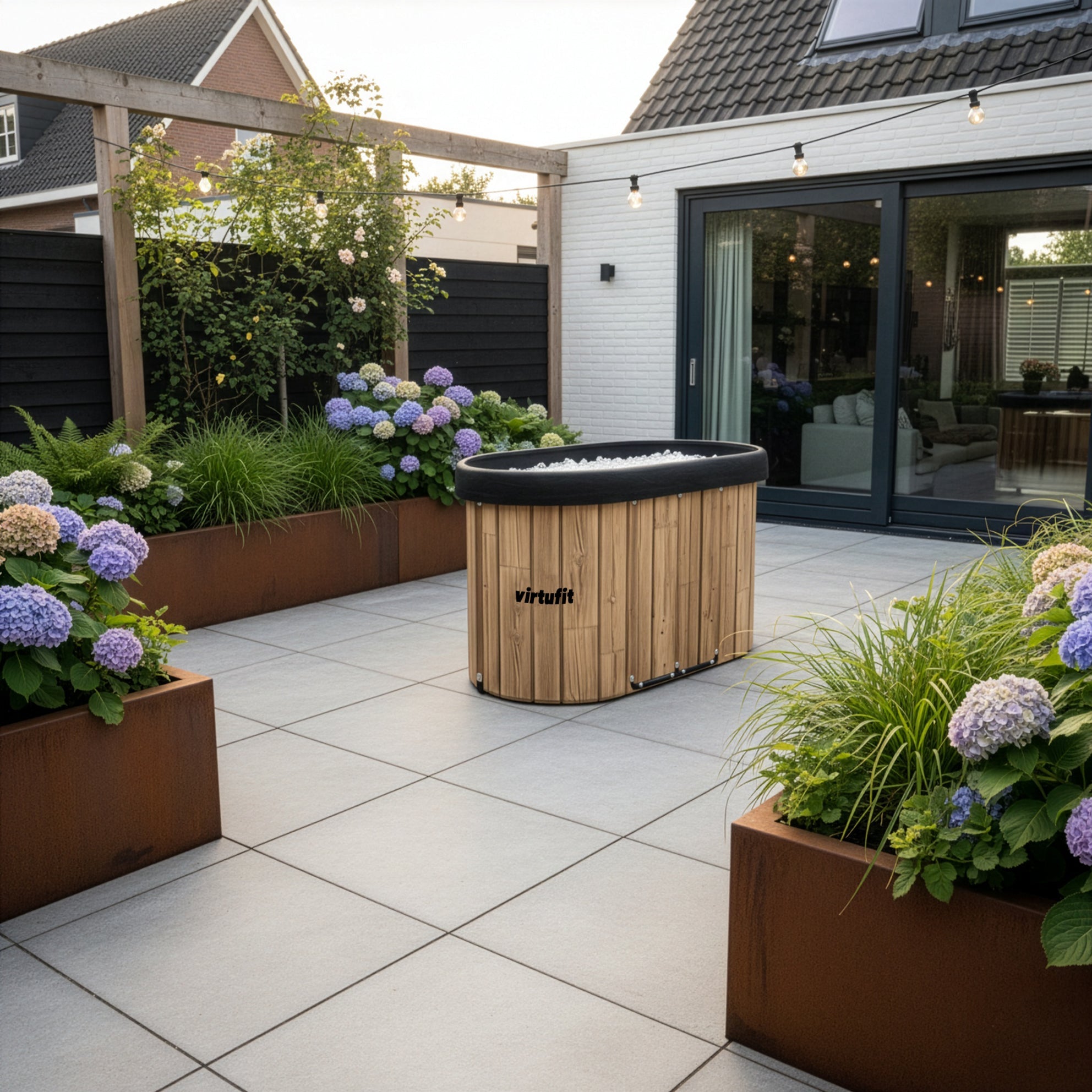 VirtuFit IJsbad Ovaal - Wood Look - 500 Liter - Inclusief accessoires