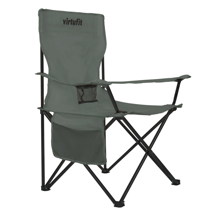 VirtuFit Opvouwbare Camping Stoel - Strandstoel - Grijs