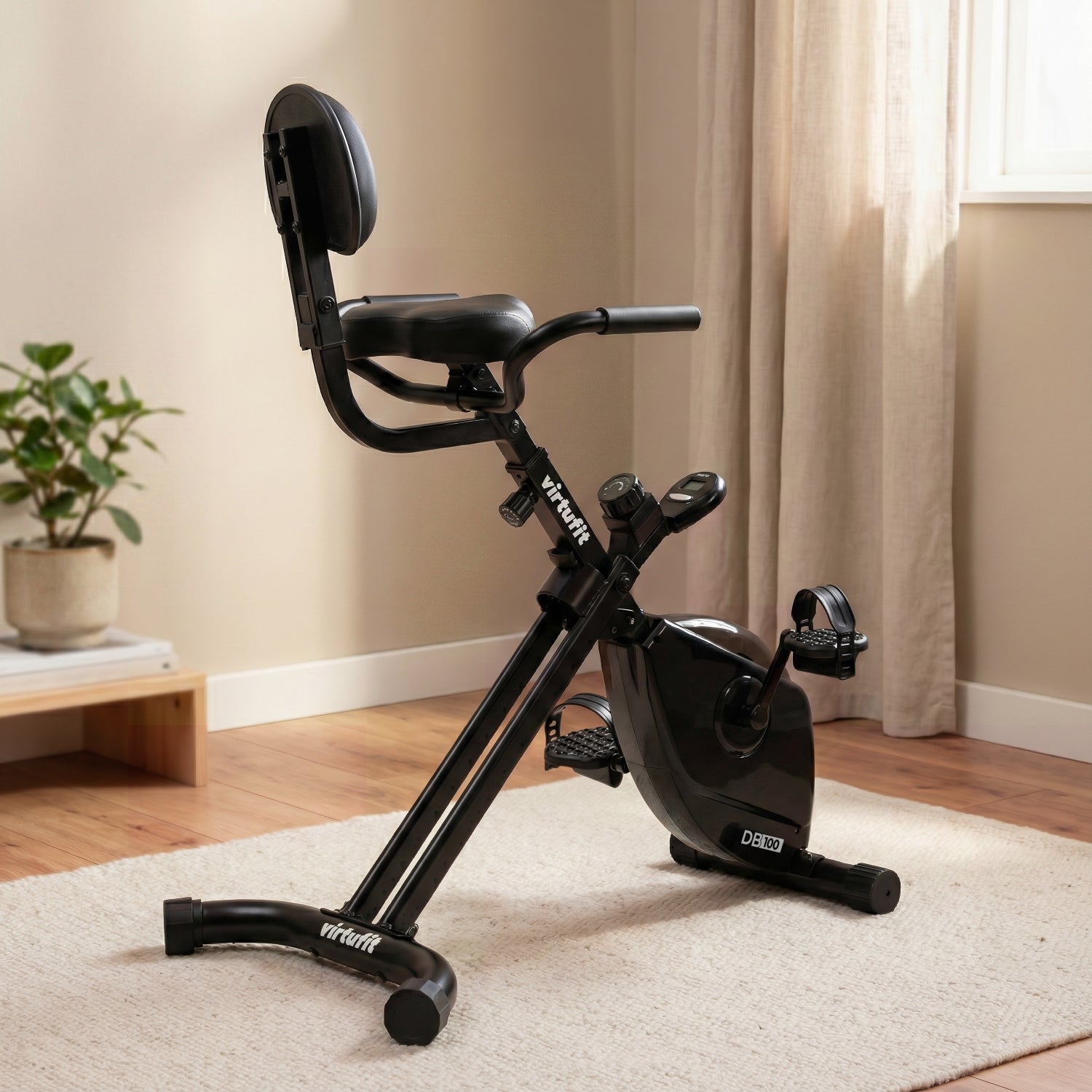 VirtuFit DB100 Opvouwbare Deskbike met Rugleuning - Bureaufiets met Computer