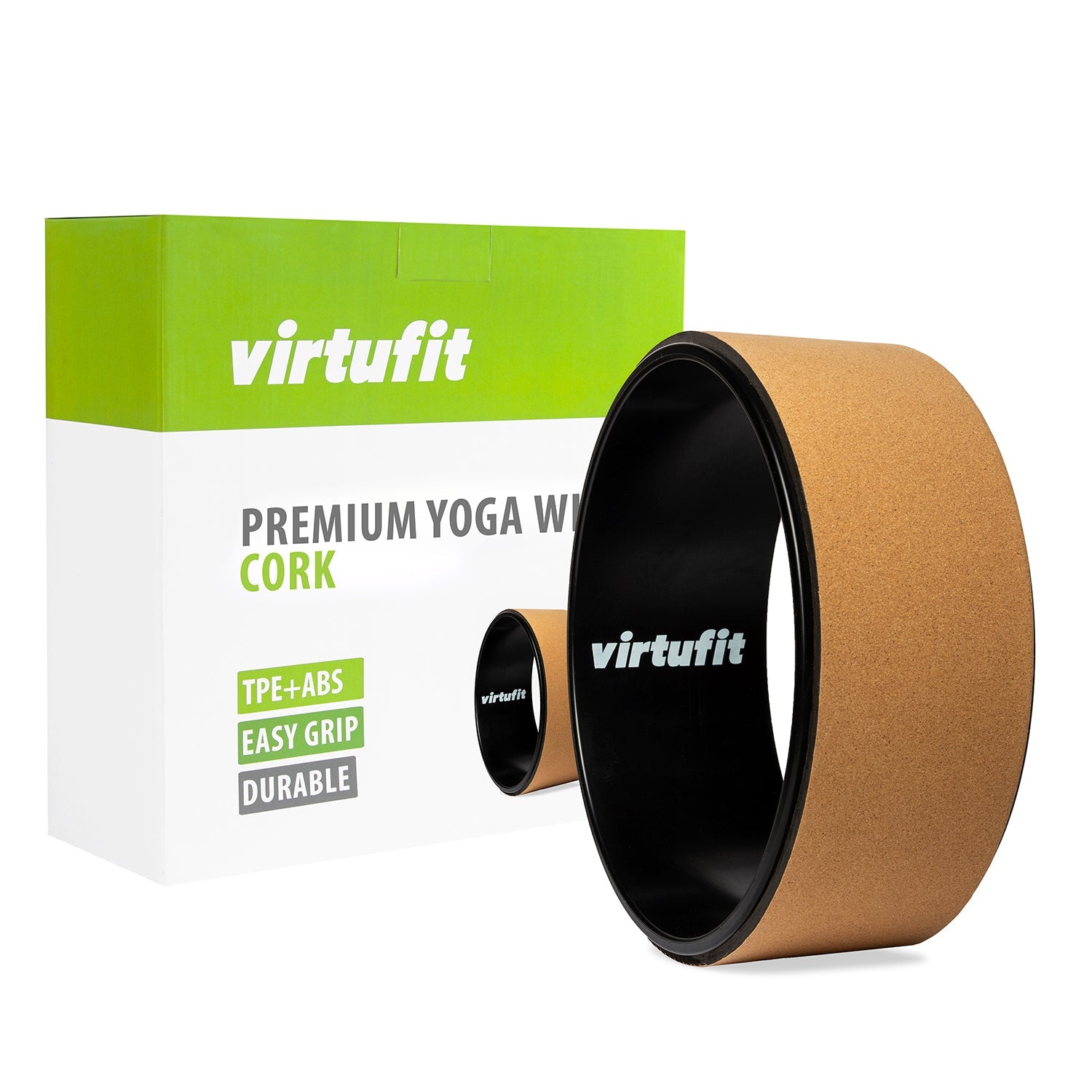 VirtuFit Premium Kurk Yoga Wiel - Ecologisch - 33 cm