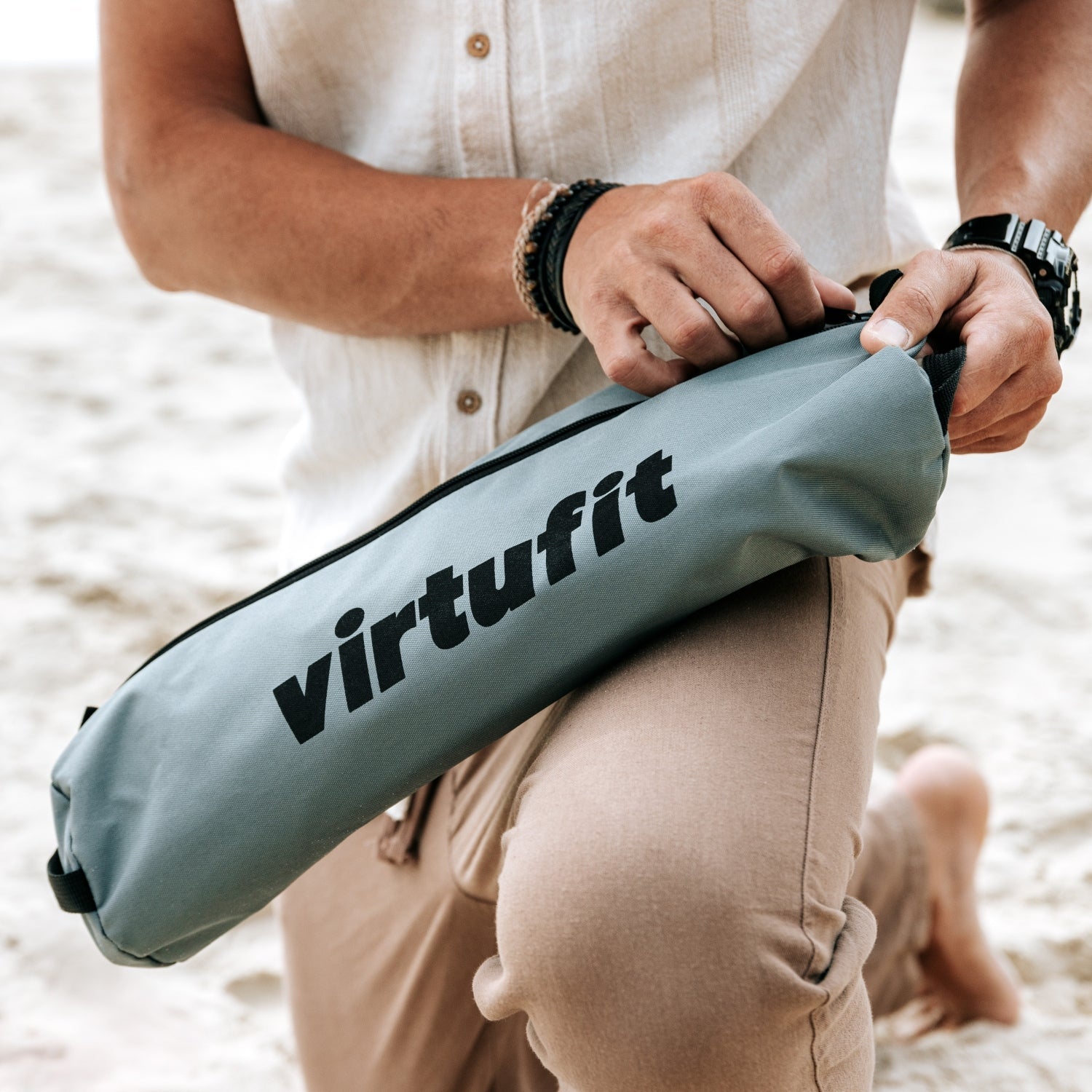 VirtuFit Camping Stoel Compact - Strandstoel - Opvouwbaar - Zwart