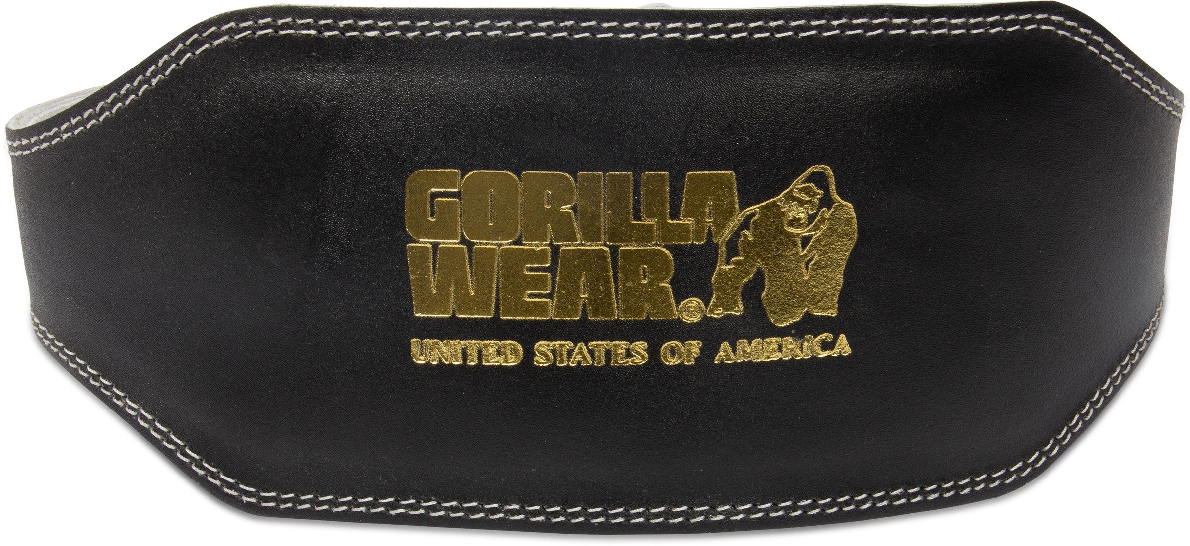 Gorilla Wear Halterriem - 6 Inch Leren Lifting Belt - Zwart/Goud