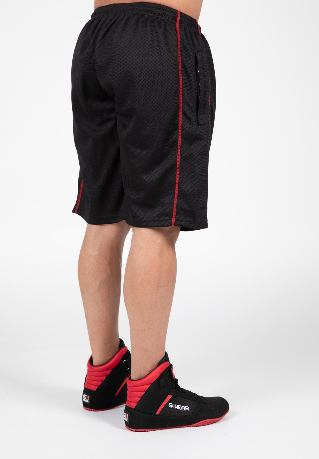 Gorilla Wear Wallace Mesh Shorts - Zwart/Rood