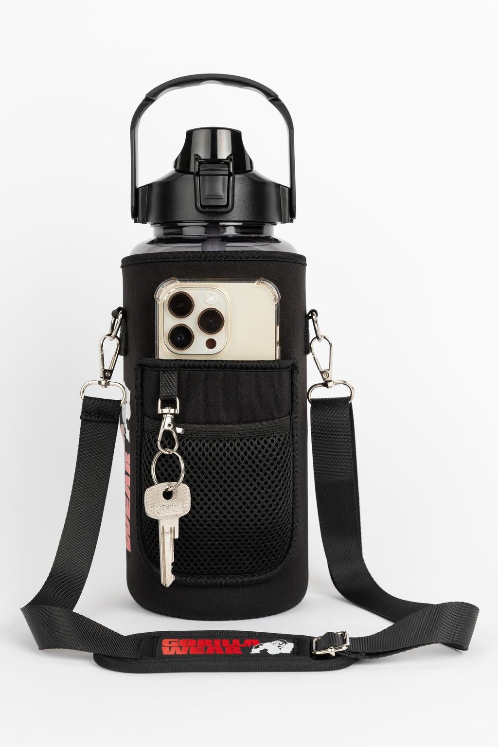 Gorilla Wear Waterfles met Sleeve - Zwart - 2 L