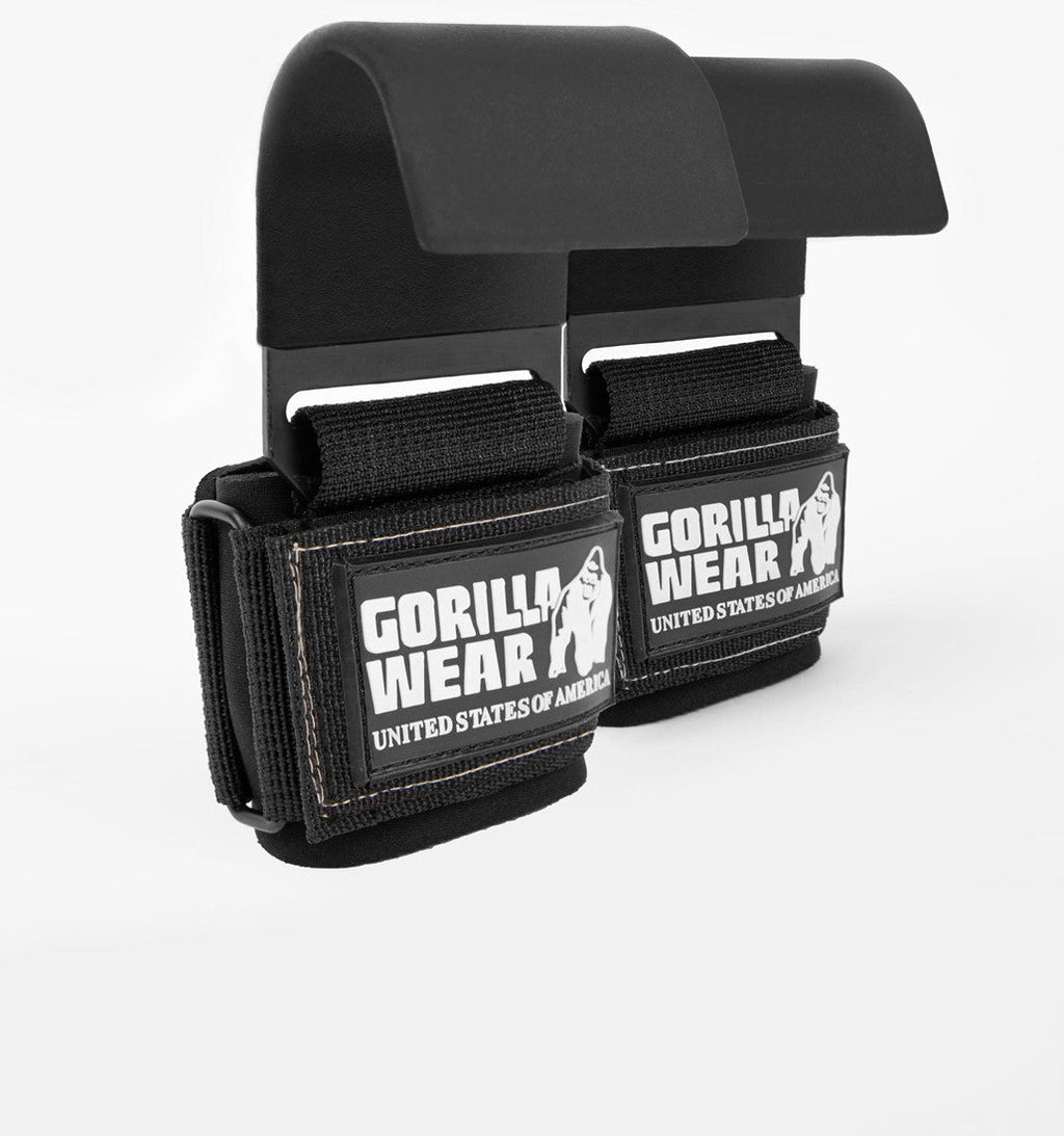 Gorilla Wear Weight Lifting Hooks - Zwart/Wit